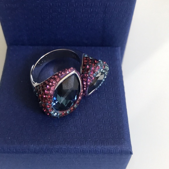Gorgeous Authentic Swarovski Violet Blue Ombré Snake Ring. 55. New - Picture 7 of 14